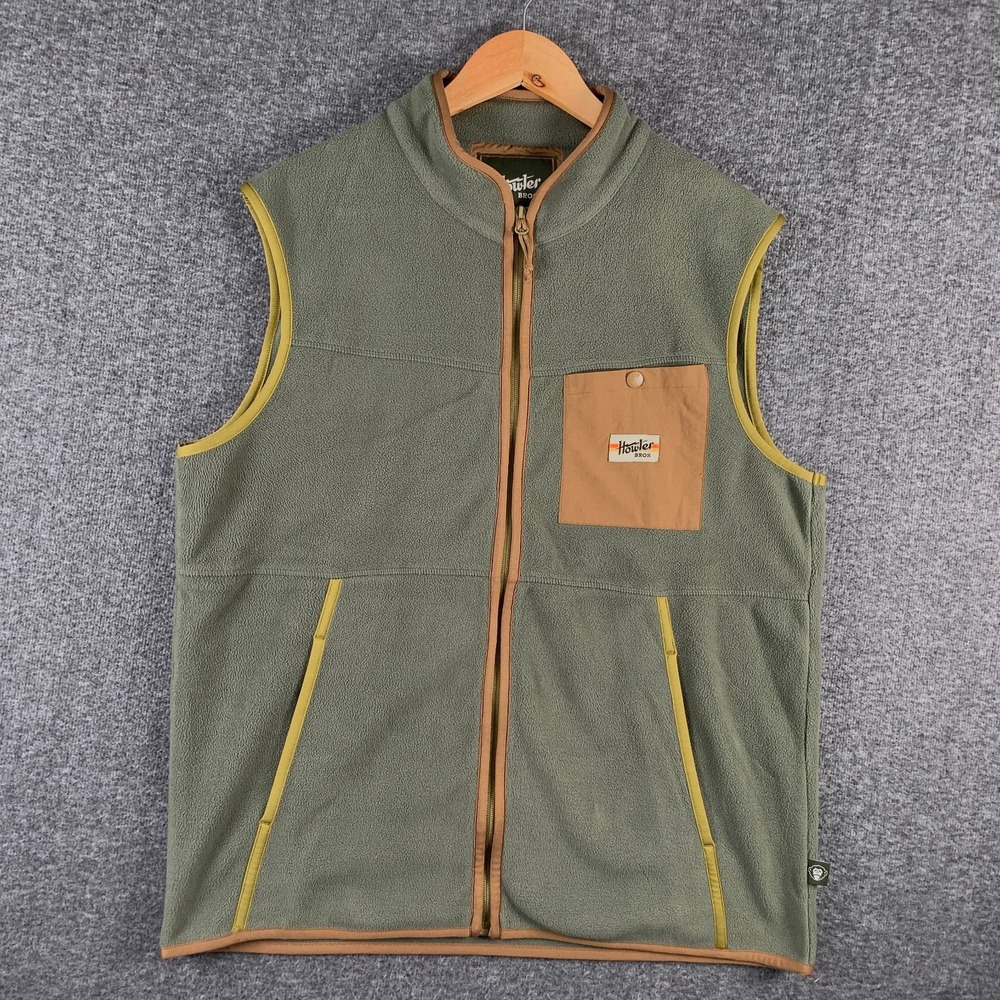 Howler Bros Vest Men Large Free Range Fleece Green Outdoor Western